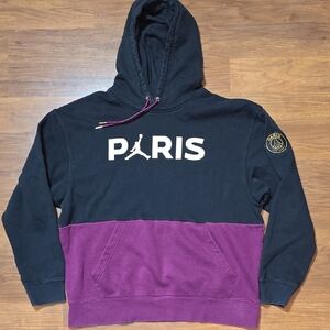 Jordan x Paris Saint-Germain Fleece Hoodie - Black/Bordeaux